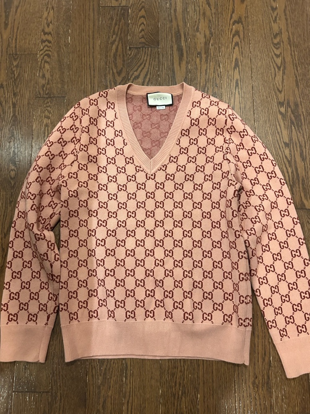 Gucci Pink V-Neck Sweater